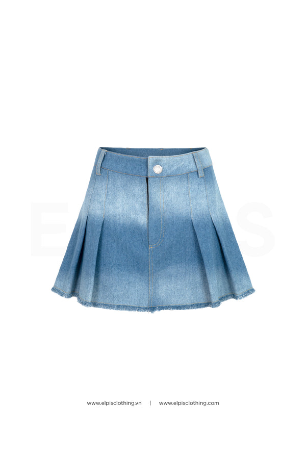 mini pleat jeans skirt | SS23B85