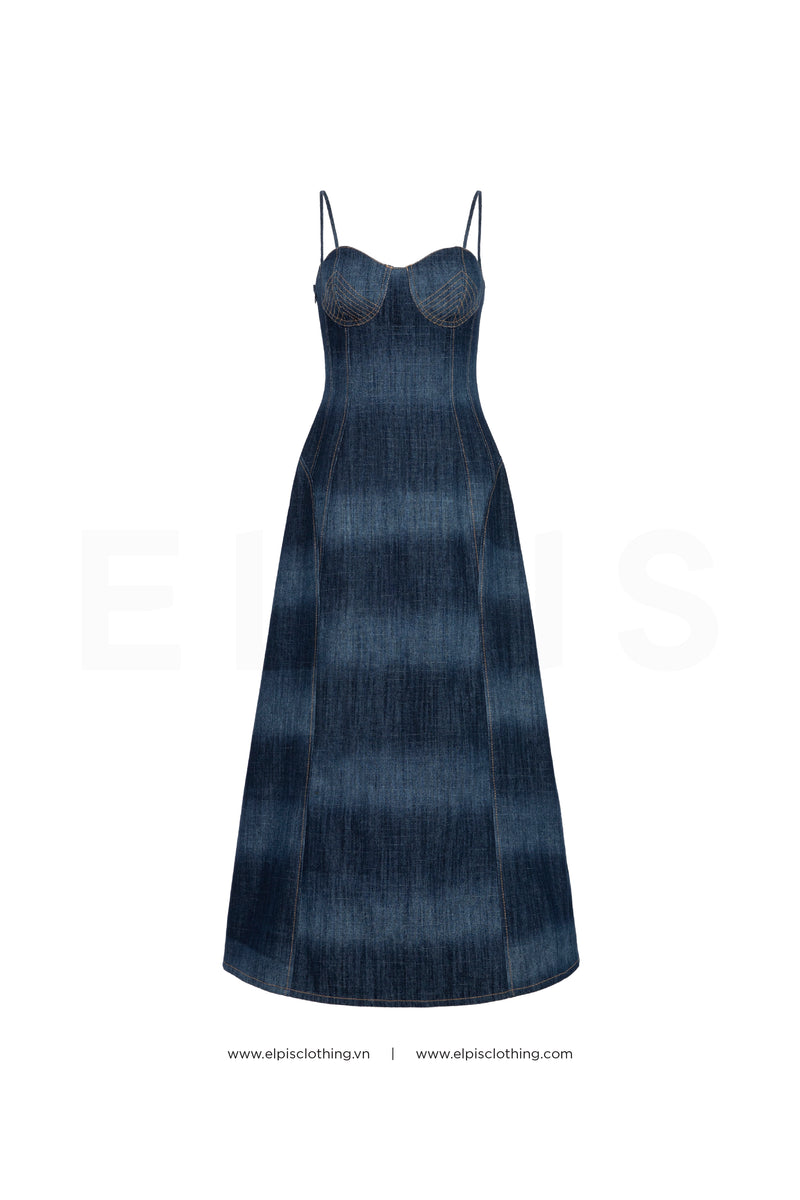 midi A-line jeans dress (not including brooch) | SS23D87