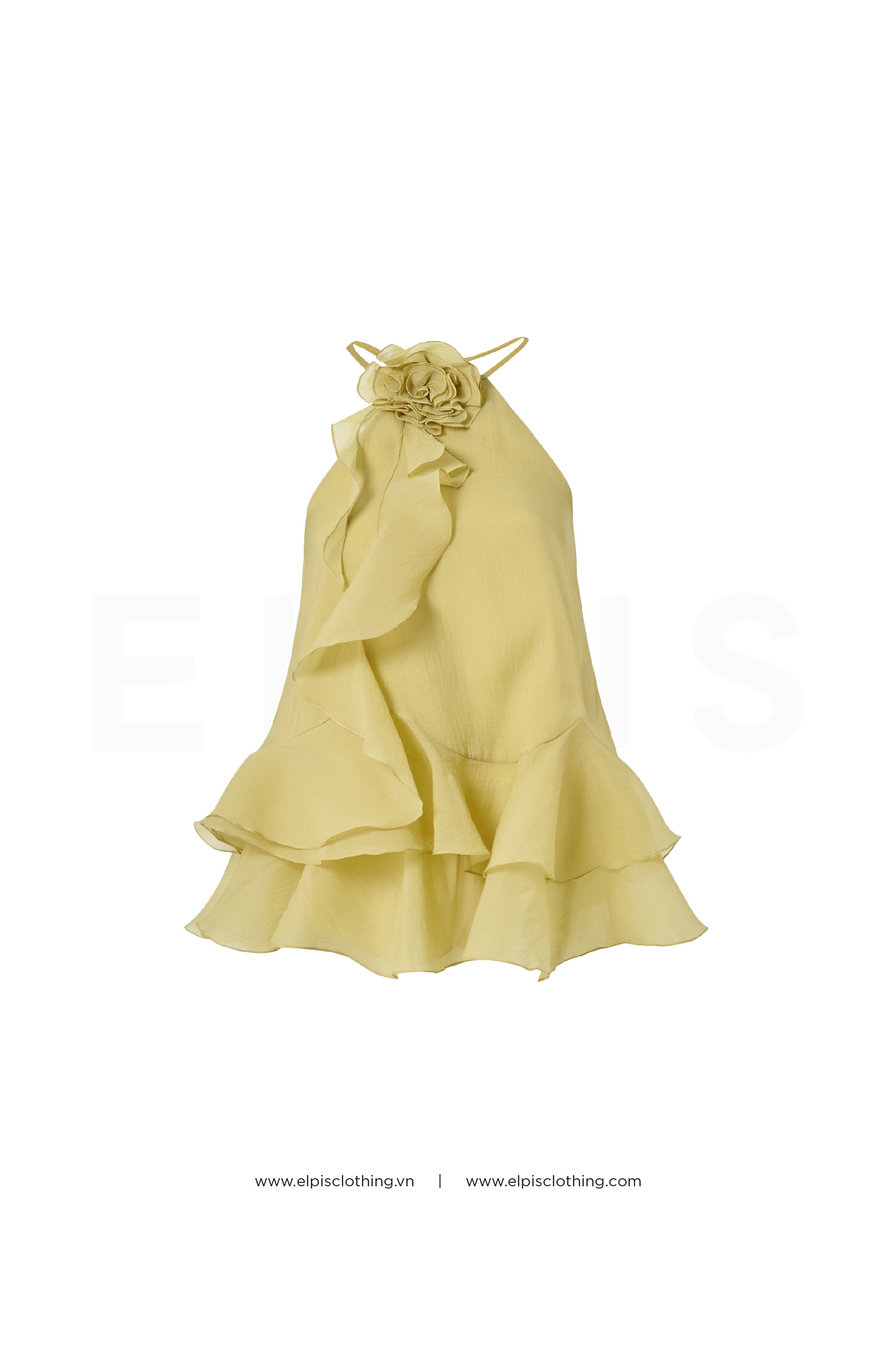 Mini A-line dress featuring halter top | SP23D91