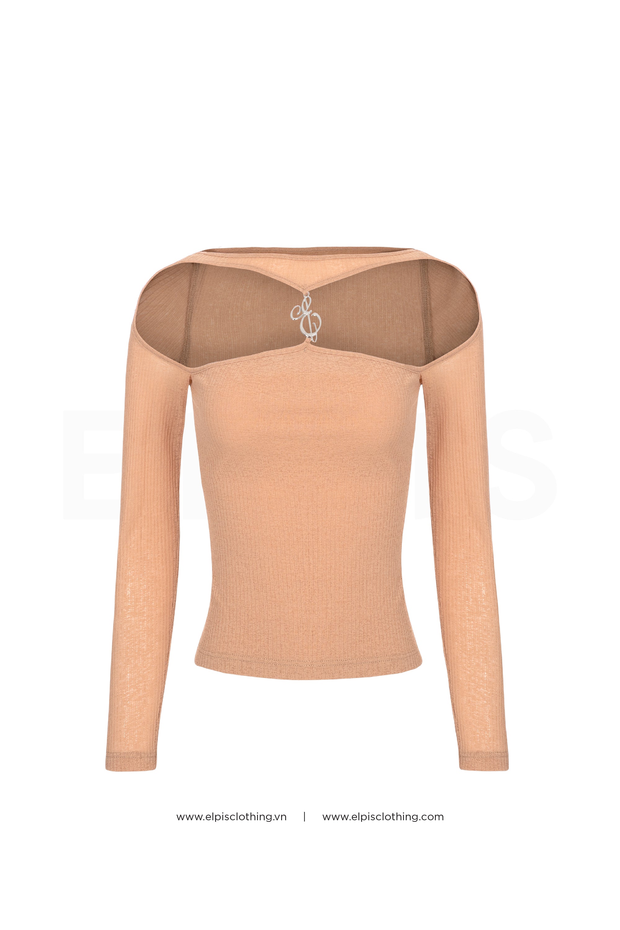 knit top featuring long sleeves cut-out detailing | SS23T89