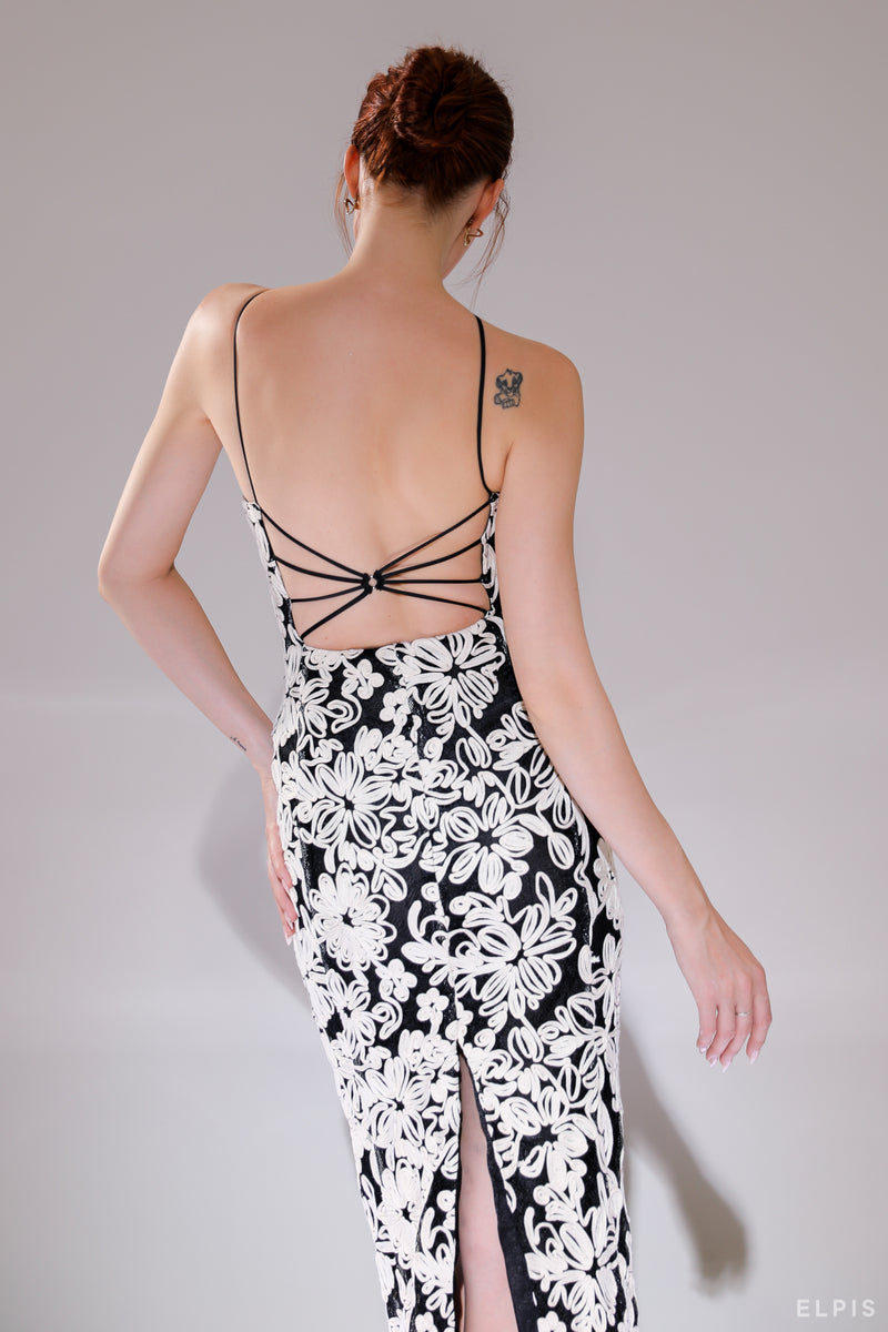 Body dress featuring halter neckline, cut-out detailing | SS22D09